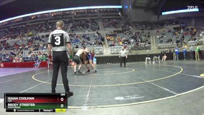 285 lbs Quarterfinal - Isaiah Coolman, Leo vs Brody Streeter, Northridge