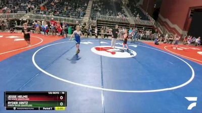 78 lbs Quarterfinal - Jesse Helms, Tri-State Grapplers vs Ryder Hintz, Green River Grapplers