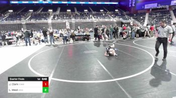 49 lbs Quarterfinal - John Clark, Cowboy Kids vs Layton West, Green River Grapplers