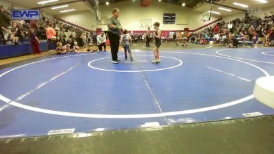 52 lbs Quarterfinal - Copper Dewey, Tulsa Blue T Panthers vs Garrett Doyle, Cowboy Wrestling Club