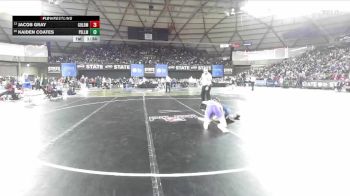 Boys 1B/2B 138 Champ. Round 1 - Jacob Gray, Goldendale vs Kaiden Coates, Pe Ell