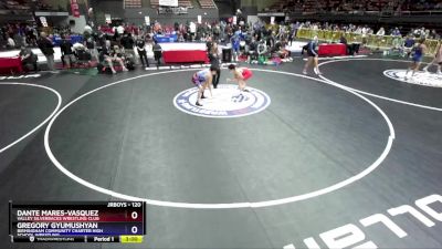 120 lbs Champ. Round 2 - Dante Mares-Vasquez, Valley Silverbacks Wrestling Club vs Gregory Gyumushyan, Birmingham Community Charter High School Wrestling