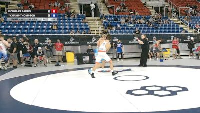 157 lbs Cons. Sub-rd Of 16 - Nicholas Raptis, New York vs Champ Thompson, Oklahoma