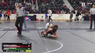 110 lbs Cons. Round 1 - Mason Floersch, Mill Valley Kids Wrestling Club vs Adrian Pacheco, Goodland