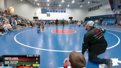 50-55 lbs Round 2 - Dixie Trotter, Wright Gladiators vs Aeryss Lawal, Camel Kids Wrestling