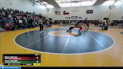 132 lbs Cons. Round 4 - Ryan Pauken, Grapevine Cross Timbers vs Talu Taflan, Fort Worth Country Day