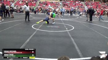 110 lbs Cons. Round 1 - Noah Michael, Hutchinson Kids Westling Club vs Knox Page, Wichita Blue Knight