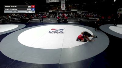 120 lbs Judah Teague, NAWA - North Area Wrestling Association vs Elias Pedroza, SDIKWA - San Diego-Imperial Kids Wrestling Association