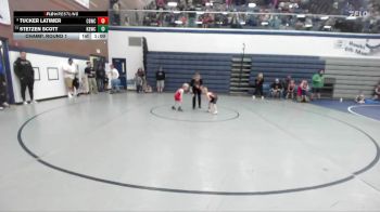 43 lbs Champ. Round 1 - Stetzen Scott, Kimberly Bulldog Wrestling Club vs Tucker Latimer, Challis Blackheart Wrestling Club