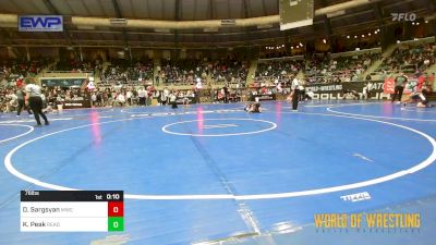 76 lbs Consi Of 16 #2 - David Sargsyan, Miami Wrestling Club vs Kierre Peak, Ready RP Nationals