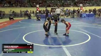 37 lbs Cons. Round 3 - Tesslyn Brogden, Hinton Youth Wrestling vs Noah Harris, Team Conquer