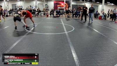 115 lbs Round 2 (4 Team) - Matthew Marenco, SC Prep vs Koen Sola, Junior Terps Xpress