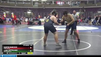 215 lbs Cons. Round 3 - Austin Babcock, Tioga Sr HS vs Luke Sottolano, Williamson Hs