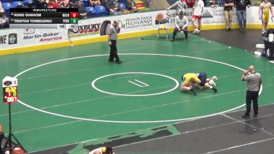 172 lbs Consi Of 16 #2 - Kord Dunhom, Wayne Highlands vs Triston Tommasino, Penn Trafford
