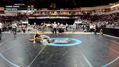 5A 133 lbs 3rd Place Match - Diego Garcia, Atrisco Heritage vs Gabriel Serros, Volcano Vista