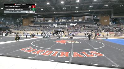 165 lbs Quarterfinal - Dalton Matney, Johnson Central vs Benjamin Woosley, Simon Kenton