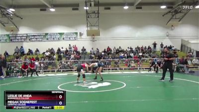 110 lbs Semifinal - Leslie De Anda, Bakersfield College vs Megan Sognefest, Cerritos College