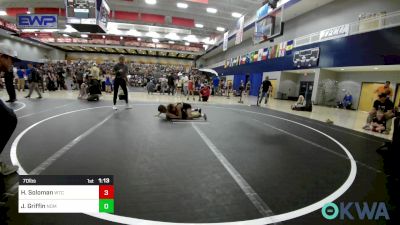 70 lbs Quarterfinal - Hayden Soloman, Wichita Training Center vs Jackson Griffin, Team Nomad