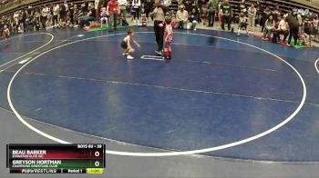 39 lbs Champ. Round 2 - Greyson Hortman, Champions Wrestling Club vs Beau Barker, Evanston Elite WC