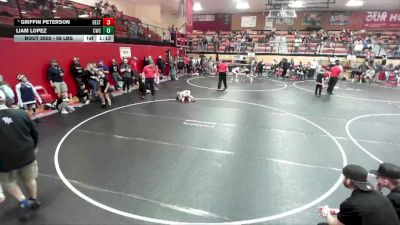 58 lbs Champ. Round 1 - Griffin Peterson, Declo Stingers vs Liam Lopez, Cougar Wrestling Club