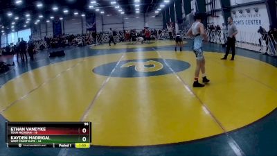 96 lbs Rd# 1 9:00am Friday - Ethan VanDyke, Team Michigan vs Kayden Madrigal, West Coast Elite