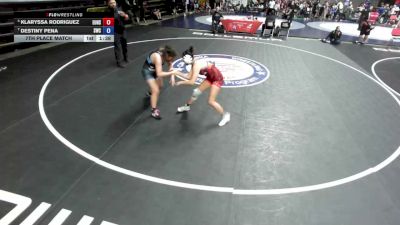 135 lbs 7th Place Match - Klaryssa Rodriguez, Exeter Union High School Wrestling vs Destiny Pena, Silverback Wrestling Club