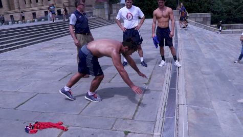 Chase Pami Hand Walks Down The Rocky Steps Take 2