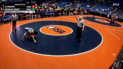 126 lbs Quarterfinals (8 Team) - AJ Quevedo, Schaumburg (H.S.) vs Nicholas Garcia, Aurora (Marmion Academy)