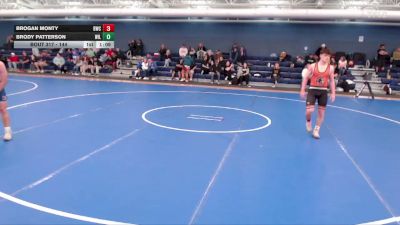 144 lbs Quarterfinal - Brody Patterson, Wilcox-Hildreth vs Brogan Monty, Beloit Wrestling Club