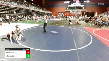 74 lbs Quarterfinal - Ryker Kreidt, Mandan WC vs Isaac Reynolds, Windy City WC