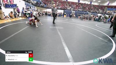 52 lbs Round Of 32 - Karter Kaulaity, Independent vs Jaxxe Madrid, Chickasha Youth Wrestling