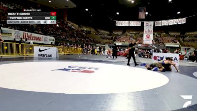 Junior Boys - 157 lbs Cons. Round 5 - Micah Freimuth vs Treyton Sheets, Frontier High School Wrestling