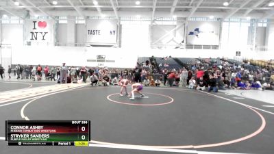 87 lbs Cons. Round 4 - Stryker Sanders, Purple Eagles Wrestling vs Connor Ashby, Phoenix Combat Kids Wrestling