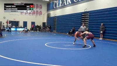 JV-22 lbs Round 2 - Jakob Yock, Mount Vernon vs Caleb Stocks, West Delaware, Manchester