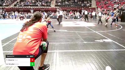 49 lbs Consi Of 4 - Terron Owens, Tulsa North Mabee Stampede vs Aubrey Snyder, Dark Cloud Wrestling Club