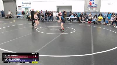 130 lbs Quarterfinal - Alora Wassily, Dillingham Wolverine Wrestling Club vs Laylah Wooten, Arctic Warriors Wrestling Club