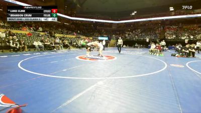 132 Class 3 lbs Cons. Round 2 - Luke Cline, St. Pius X (Kansas City) vs Branson Crum, Poplar Bluff