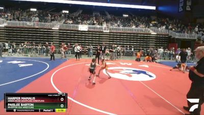 57 lbs Cons. Semi - Paislee Barton, Riverton USA Wrestling vs Harper Mamalis, Green River Grapplers Wrestling