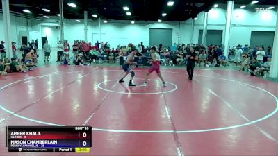 165 lbs Placement Matches (8 Team) - Ameer Khalil, Illinois vs Mason Chamberlain, Pennsylvania Blue