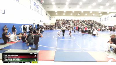 71 lbs 1st Place Match - Valeria Cerna, Southwest Stallions WC vs Vaughn Juergens, OC RTC/Fountain Valley HS