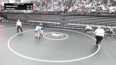 4A 100 lbs Cons. Round 1 - Krista Hodges, Uintah vs Sage Wold, Dixie