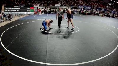 D 2 215 lbs Champ. Round 2 - Evan Thibodaux, Vandebilt Catholic vs Madden Credeur, Comeaux