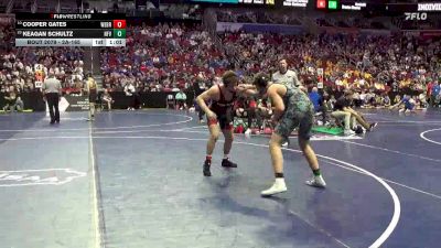 2A-165 lbs Champ. Round 1 - Keagan Schultz, North Fayette Valley vs Cooper Gates, West Branch