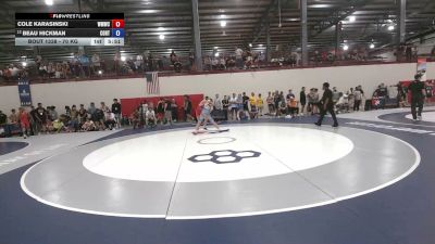 70 kg Cons. Rd Of 32 - Cole Karasinski, West Michigan Wrestling Club vs Beau Hickman, Cowboy RTC