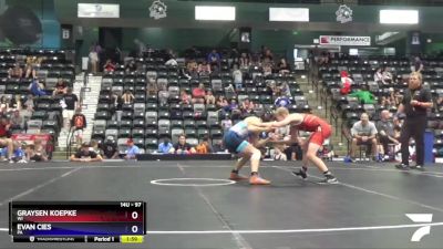 97 lbs Cons. Round 4 - Graysen Koepke, WI vs Evan Cies, PA