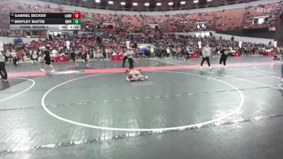 95 lbs Cons. Round 5 - Gabriel Becker, Slinger Red Rhinos Wrestling Club vs Bentley Mattie, West Salem Bangor Wrestling