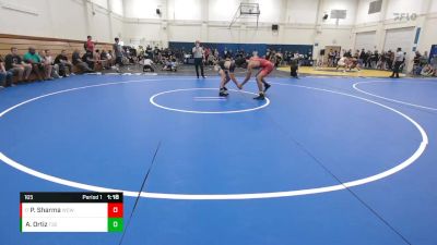 165 lbs Champ. Round 2 - Pratham Sharma, Walnut Creek WC vs Alexander Ortiz, The 300 Club