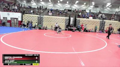 50-75 lbs Round 2 - Griffin Johanson, Webo Youth WC vs Jace Hart, Southmont Jr. High