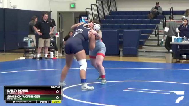 155 lbs 3rd Place Match - Shannon Workinger, Menlo College vs Bailey Dennis, Southern Oregon
