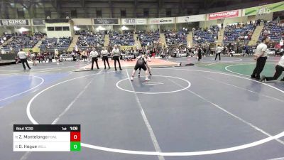 180 lbs Quarterfinal - Zane Montelongo, Fowler vs Dayne Hogue, Wellington